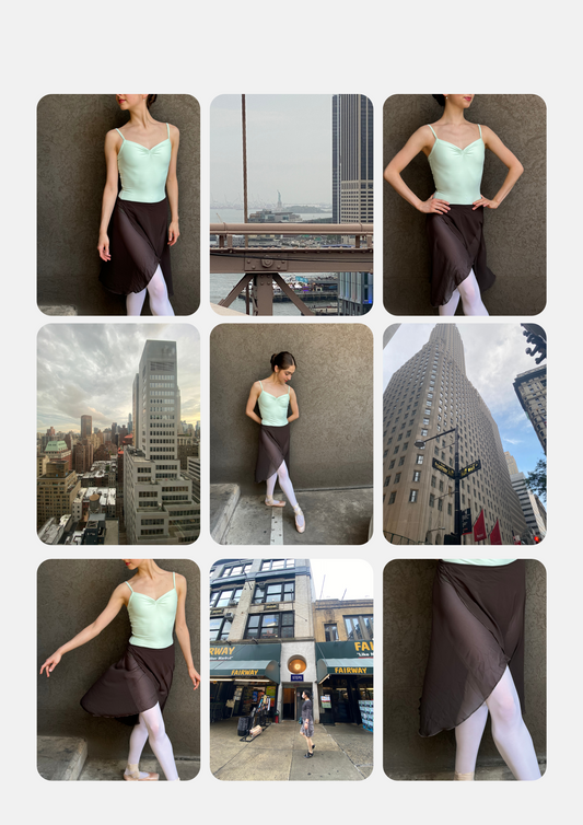 Manhattan Wrap Skirt in Oak Chiffon