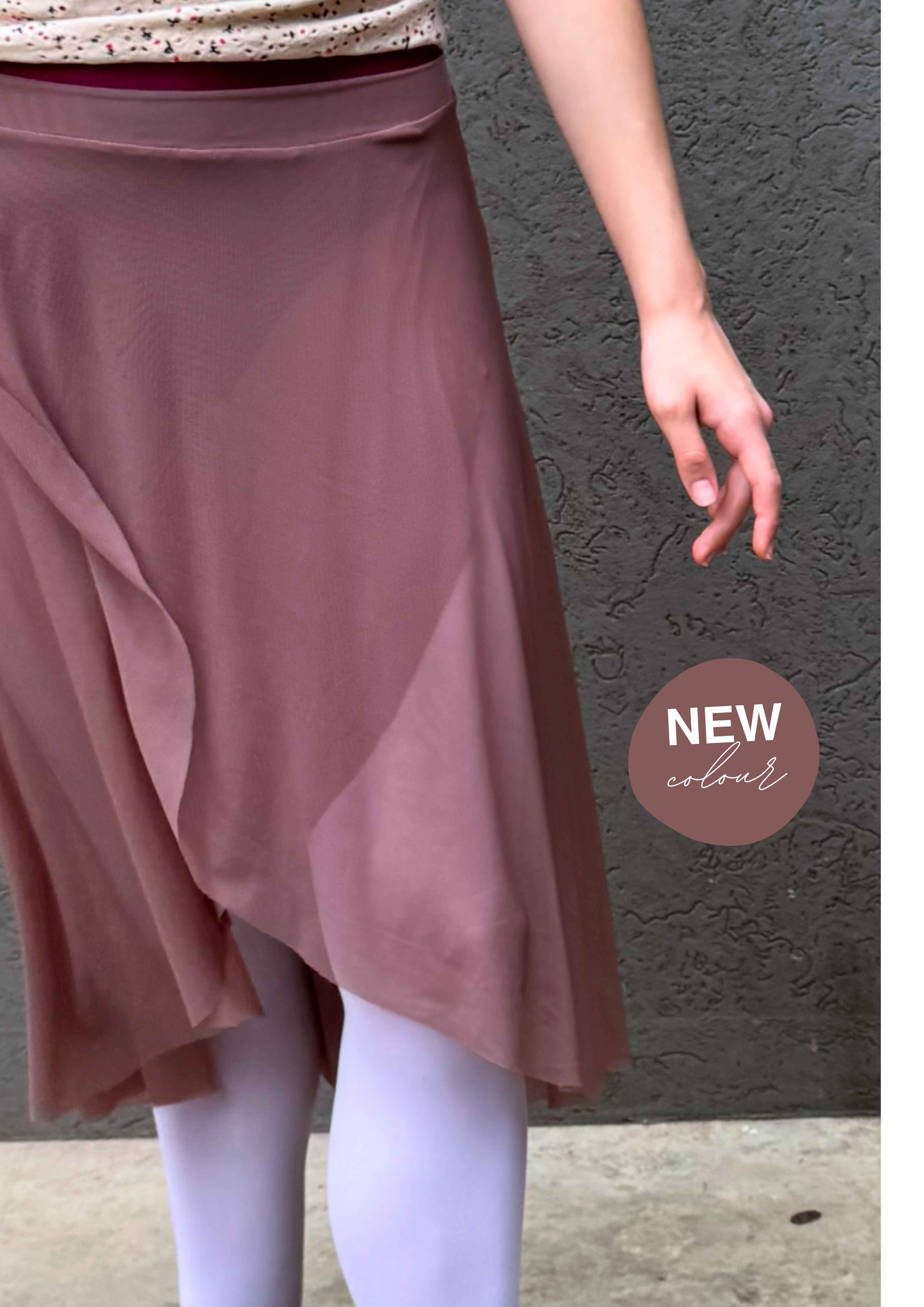 Strech Manhattan Wrap Skirt in Mocha | HERITAGE COLLECTION