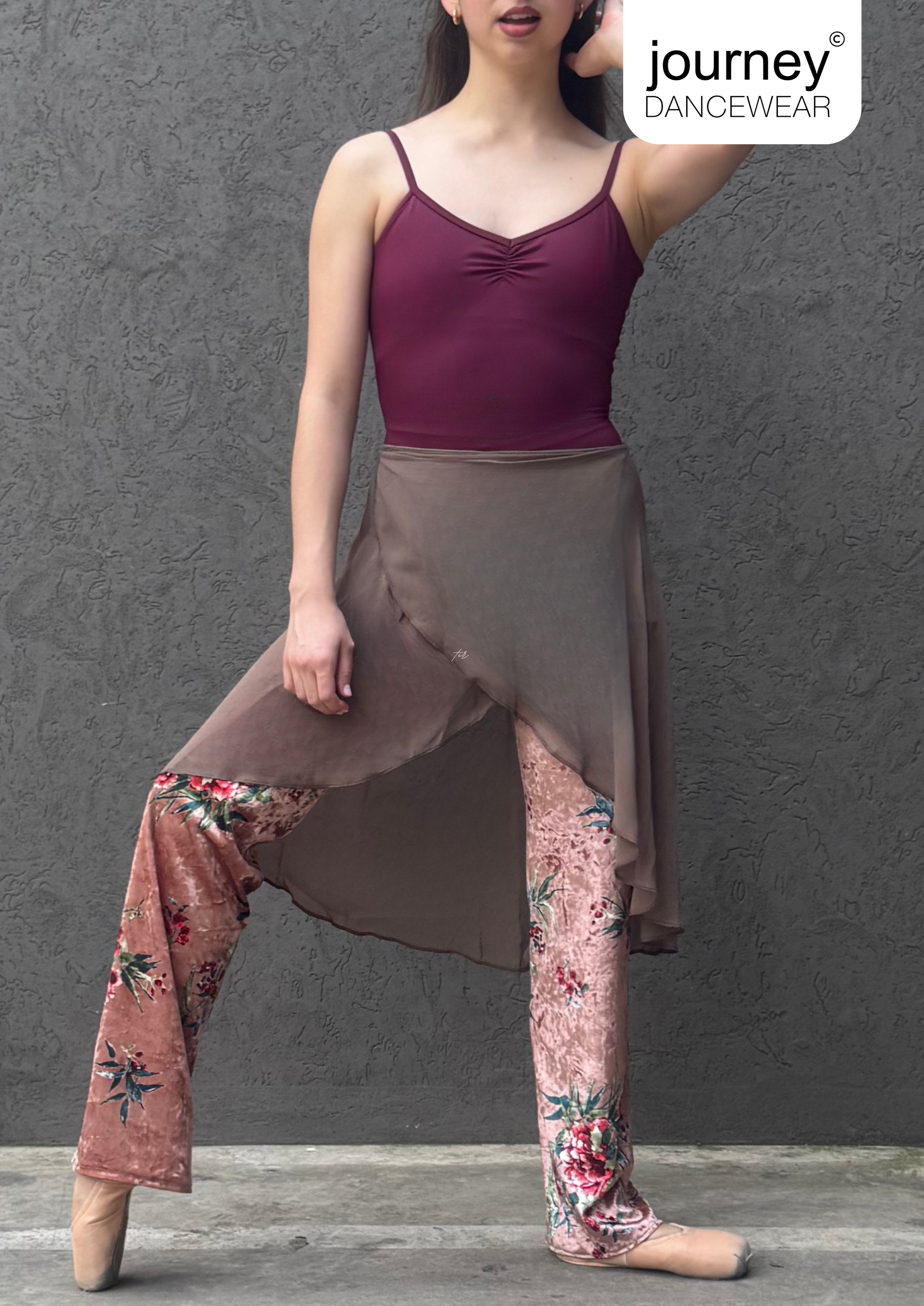 Marron Wrap Skirt in Chiffon