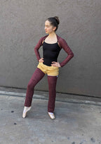 Highline Leg warmers in stretch lace Plum