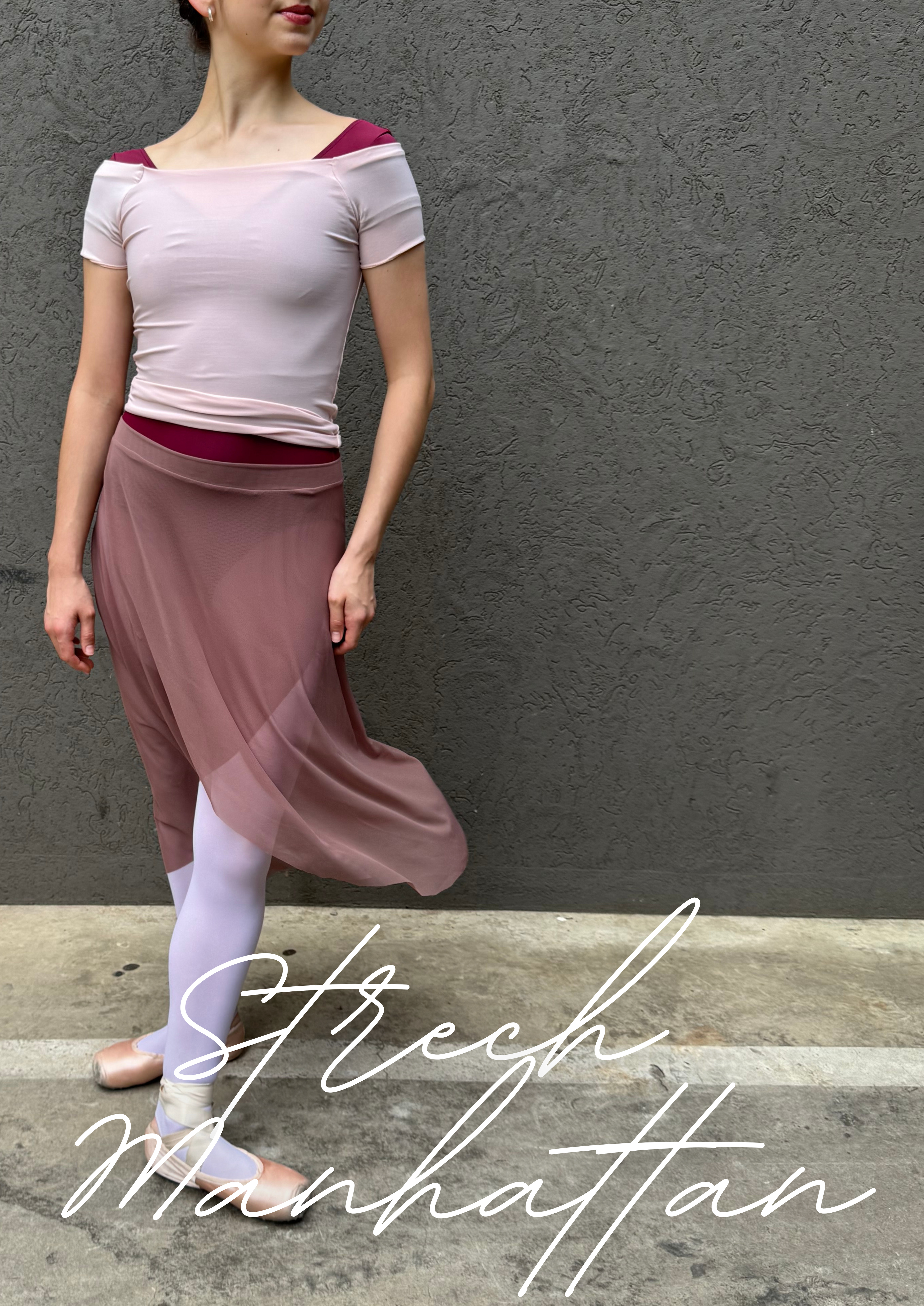 Strech Manhattan Wrap Skirt in Mocha | HERITAGE COLLECTION