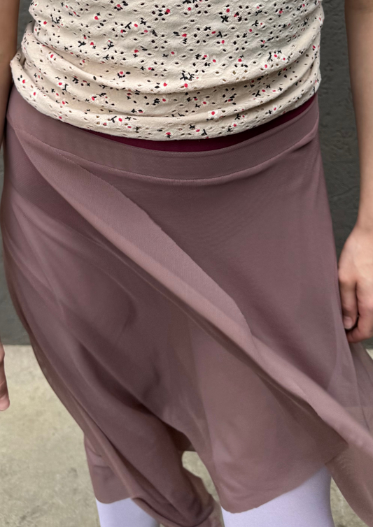 Strech Manhattan Wrap Skirt in Mocha | HERITAGE COLLECTION