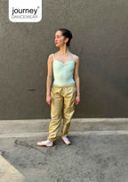 Y2K Gold Beige Trash-bag Pants