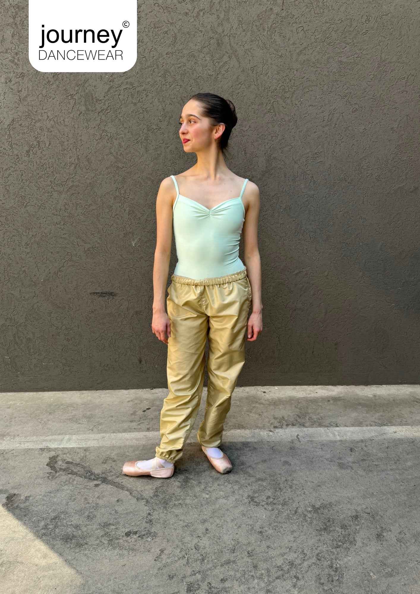 Y2K Gold Beige Trash-bag Pants