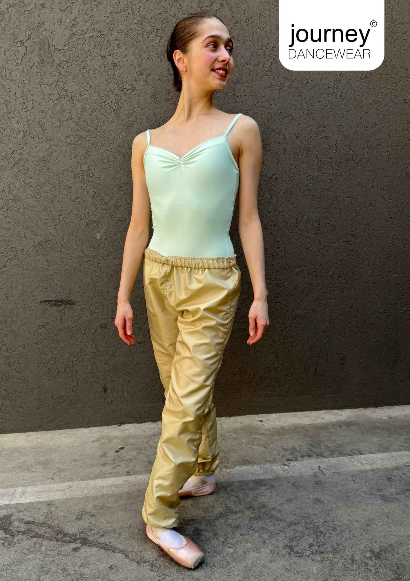 Y2K Gold Beige Trash-bag Pants