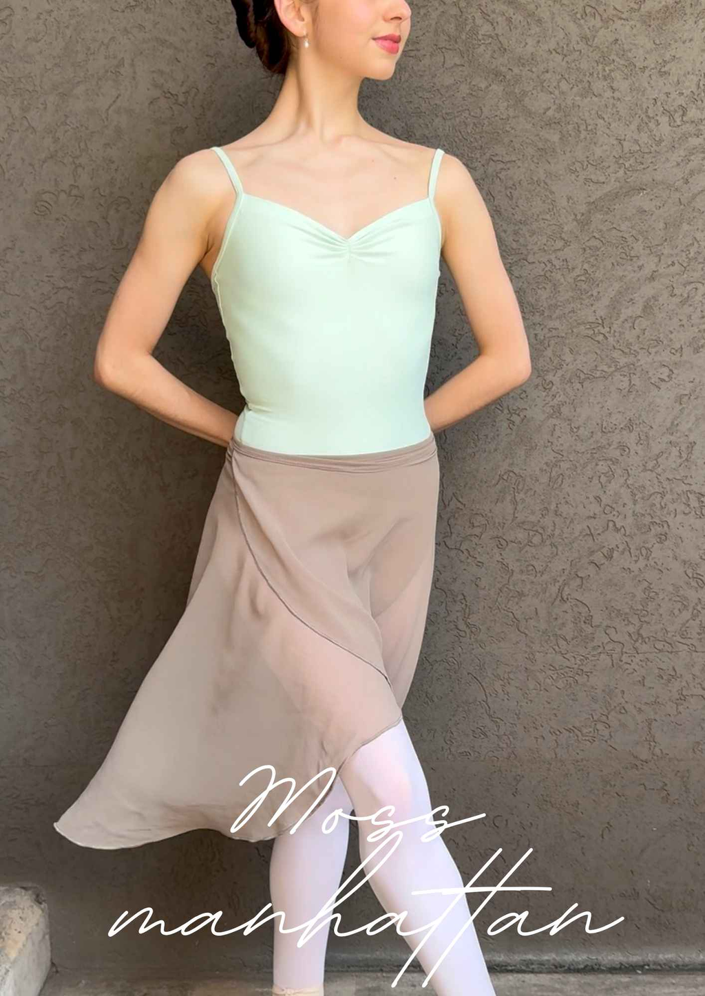 Manhattan Wrap Skirt in Moss Chiffon