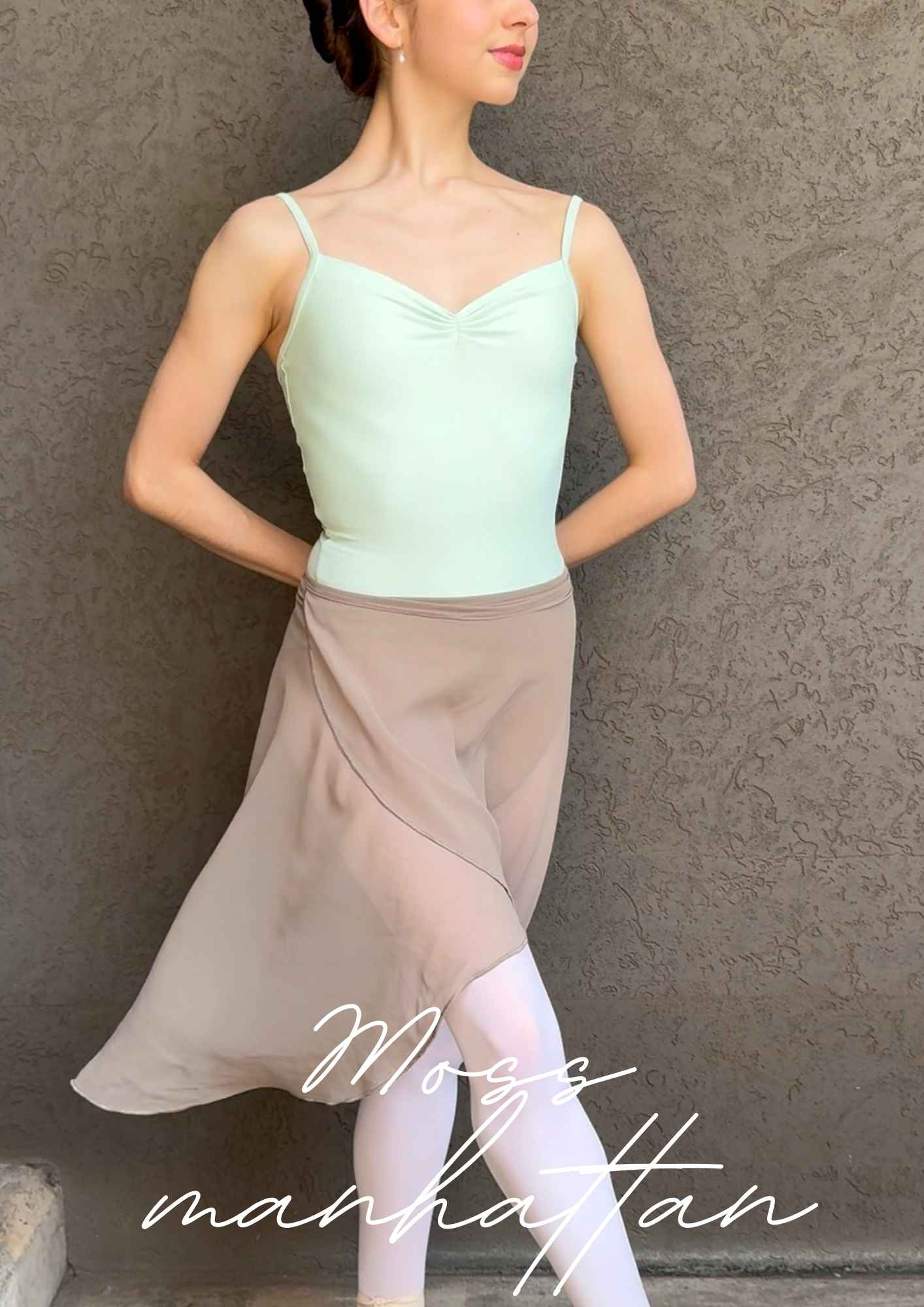Manhattan Wrap Skirt in Moss Chiffon