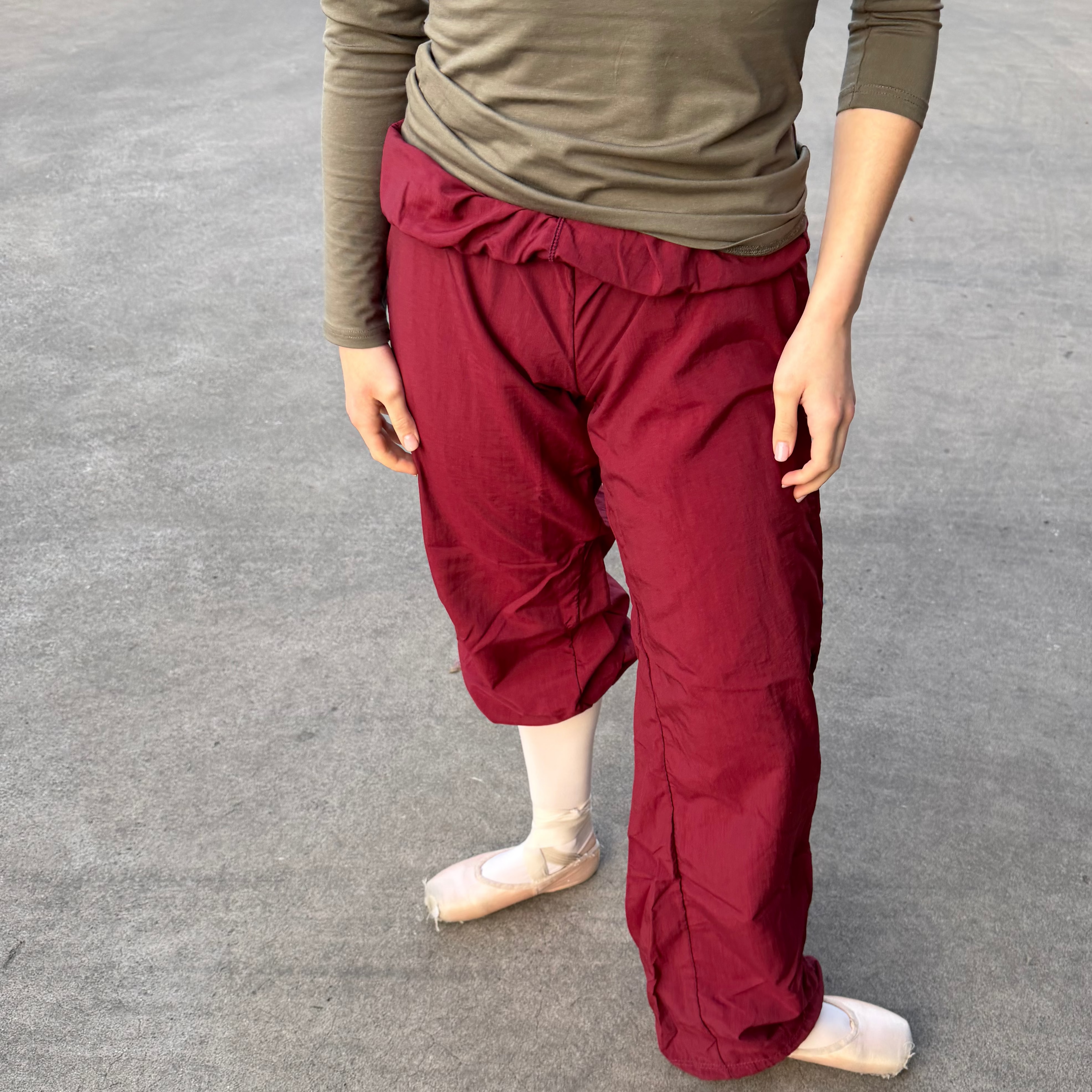 NEW Side-walk Trash-bag Pants in Cranberry