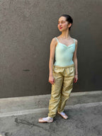 Y2K Gold Beige Trash-bag Pants