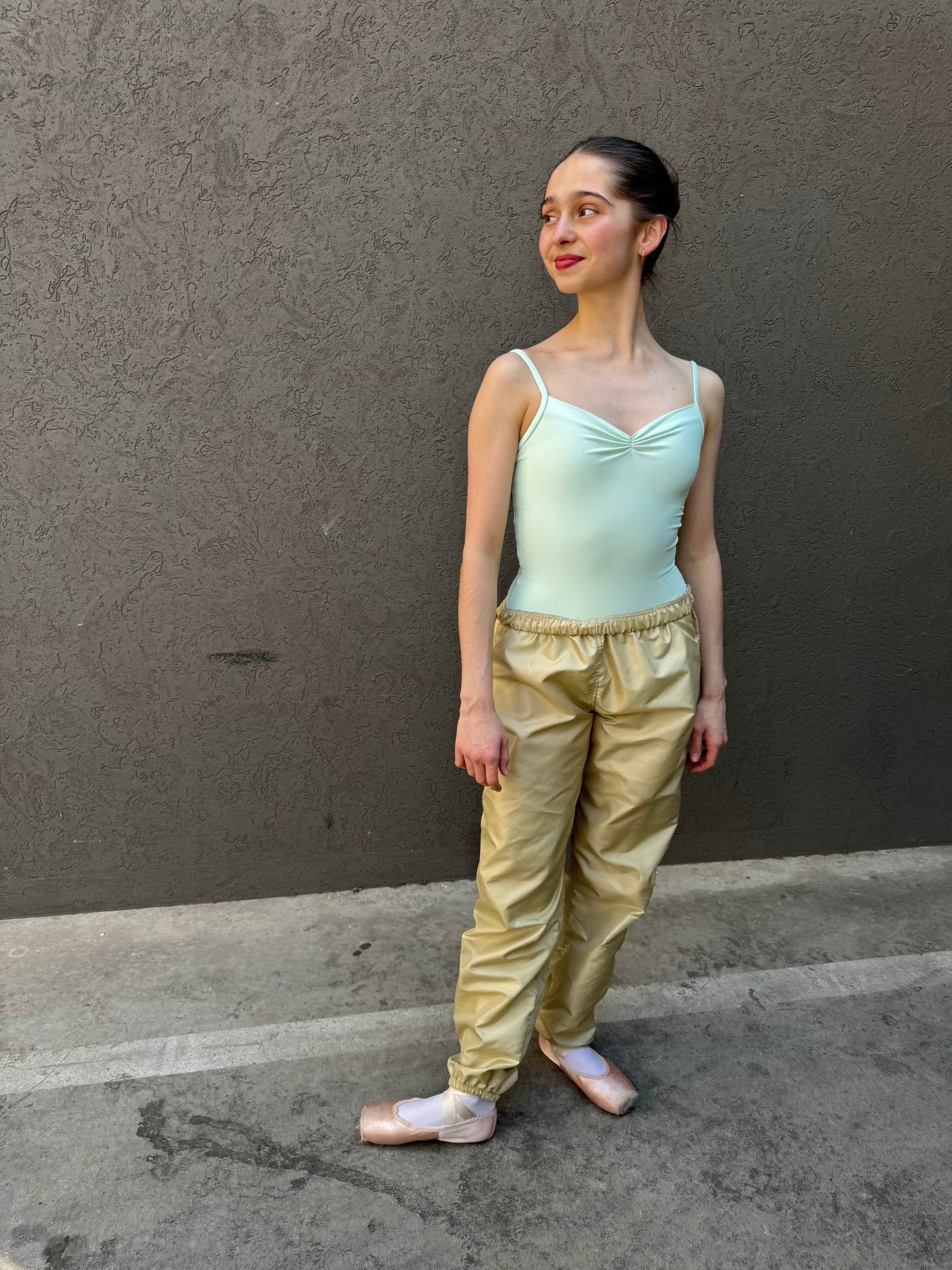 Y2K Gold Beige Trash-bag Pants