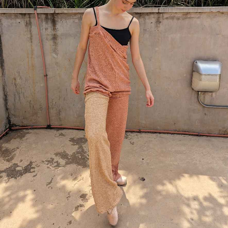 Ribbed Peach Subway Onesie