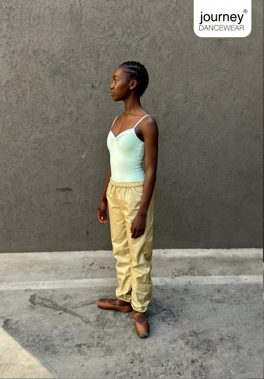 Y2K Gold Beige Trash-bag Pants